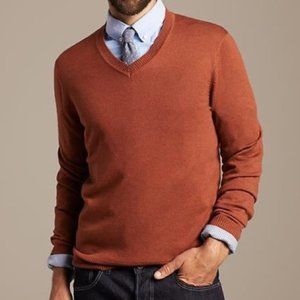 Banana Republic Burnt Orange V Neck Pullover Sz:M